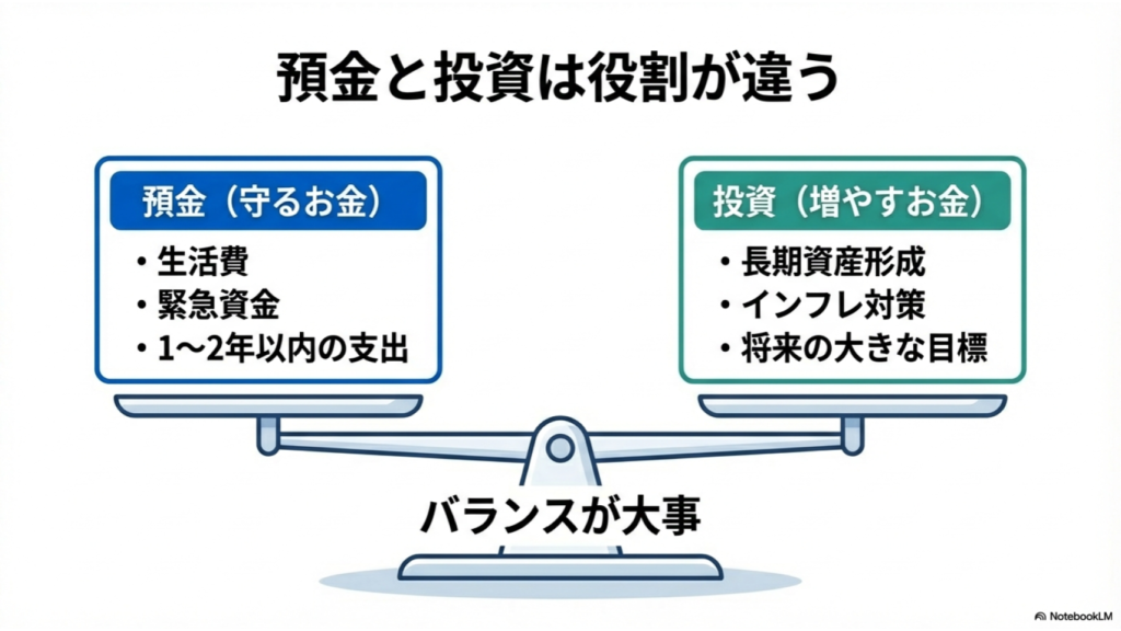 貯金と投資は役割が違う